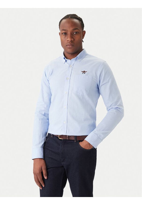 Aeronautica Militare Koszula 252CA1277UCT03532 Błękitny Regular Fit. Kolor: niebieski. Materiał: bawełna