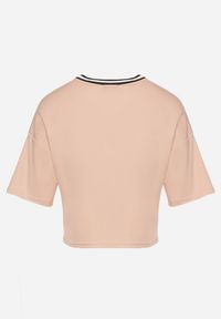 Born2be - Ciemnoróżowy Bawełniany T-shirt z Napisem Nitanelia. Okazja: na co dzień. Kolor: różowy. Materiał: bawełna. Wzór: napisy. Styl: casual #6