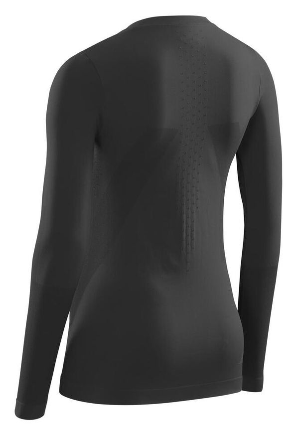 Koszulka sportowa z długim rękawem CEP Cold Weather Base damska. Kolor: czarny. Długość rękawa: długi rękaw. Długość: długie
