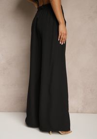 Renee - Czarne Spodnie Garniturowe o Szerokim Kroju High Waist Peavelle. Stan: podwyższony. Kolor: czarny. Styl: klasyczny, elegancki #3