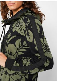 bonprix - Bluza rozpinana z bawełną. Kolor: czarny. Materiał: bawełna. Wzór: nadruk #2