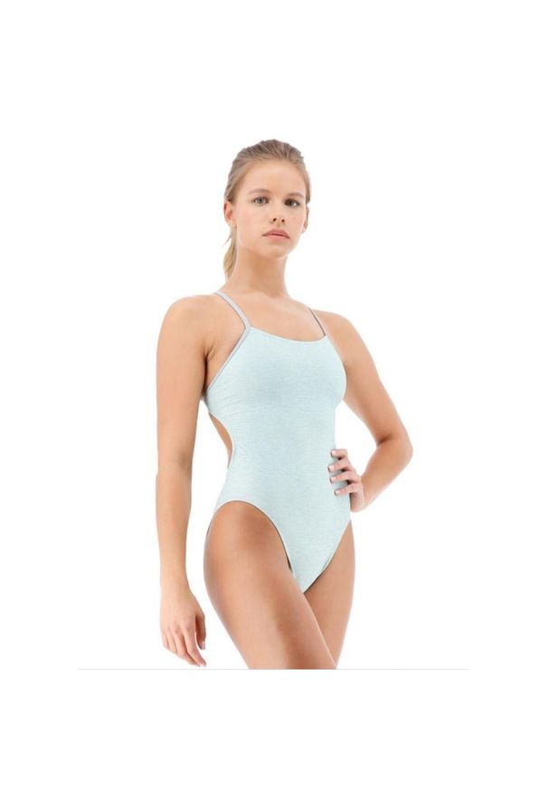 TYR - Tyr Strój Kąpielowy Z Wycięciami Na Klapach – Miętowy – Rozmiar 26. Kolor: niebieski. Wzór: nadruk