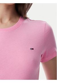 Tommy Jeans T-Shirt DW0DW20459 Różowy jasny Slim Fit. Kolor: różowy. Materiał: bawełna #4