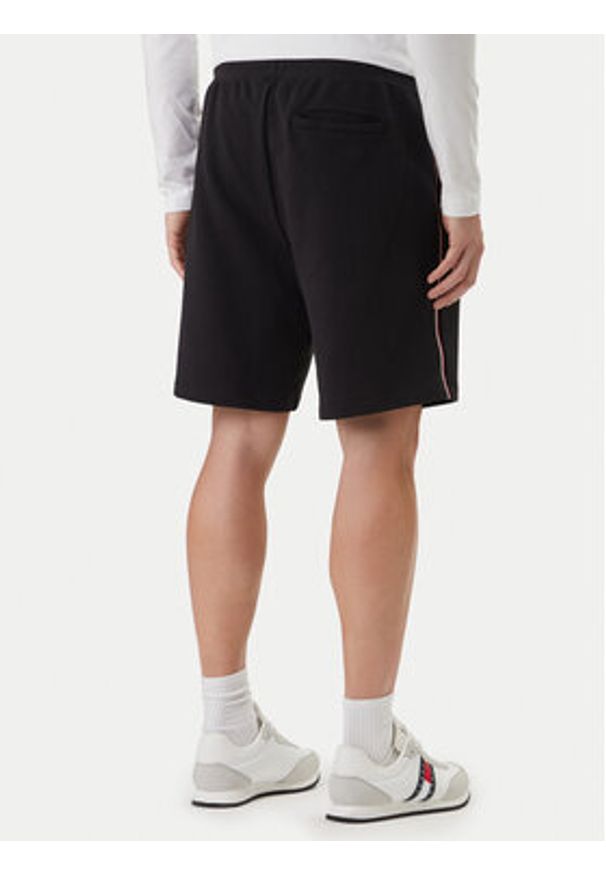 TOMMY HILFIGER - Tommy Hilfiger Szorty sportowe Global Stripe MW0MW42883 Czarny Regular Fit. Kolor: czarny. Materiał: bawełna. Styl: sportowy