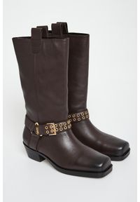 Liu Jo - Kozaki damskie skórzane biker LIU JO. Materiał: skóra #1