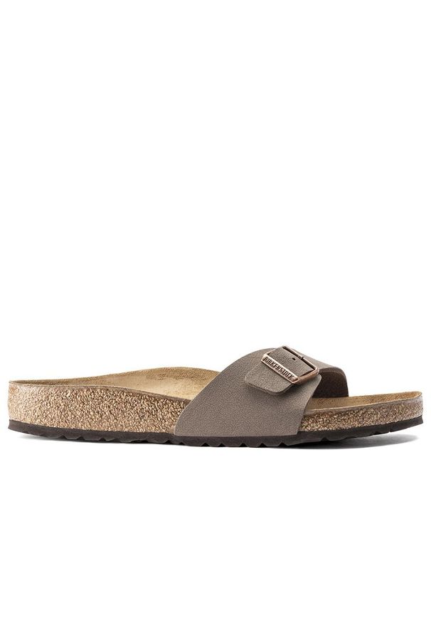 Klapki Birkenstock Madrid 40093 - brązowe. Kolor: brązowy. Materiał: mikrofibra, materiał, skóra, nubuk