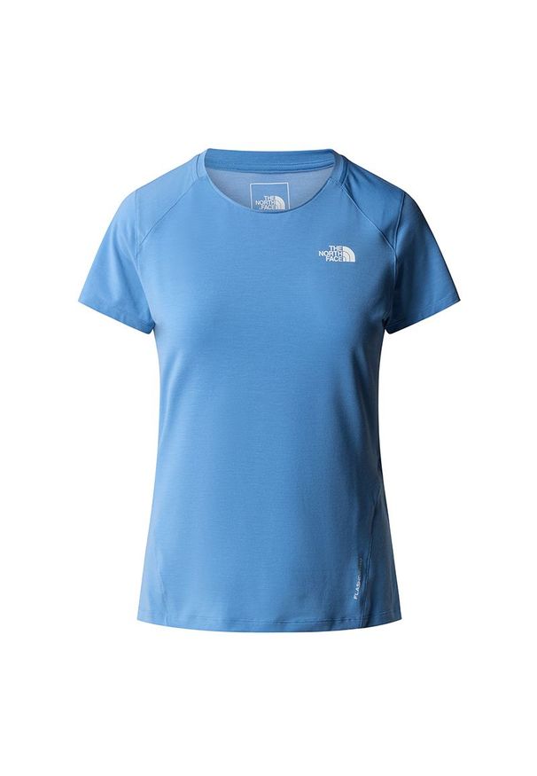 Koszulka The North Face Lightning Alpine 0A87HVPOD1 - niebieska. Kolor: niebieski. Materiał: materiał, poliester, elastan. Długość rękawa: krótki rękaw. Długość: krótkie