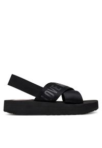 Love Moschino - LOVE MOSCHINO Sandały JA16214G0MIX4000 Czarny. Kolor: czarny. Materiał: materiał