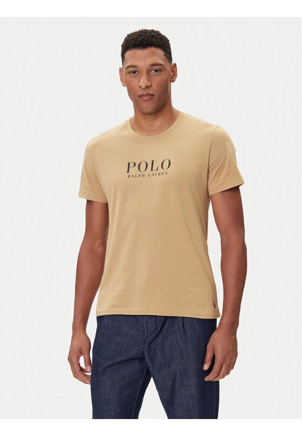 Polo Ralph Lauren T-Shirt 714899613023 Beżowy Regular Fit. Typ kołnierza: polo. Kolor: beżowy. Materiał: bawełna
