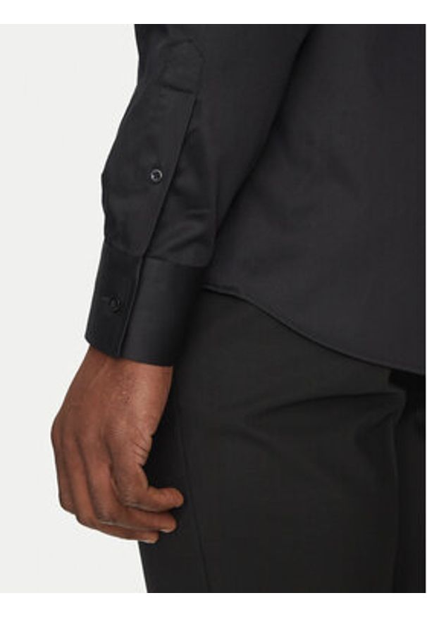 Karl Lagerfeld - KARL LAGERFELD Koszula 605038 552602 Czarny Modern Fit. Typ kołnierza: dekolt w karo. Kolor: czarny. Materiał: bawełna