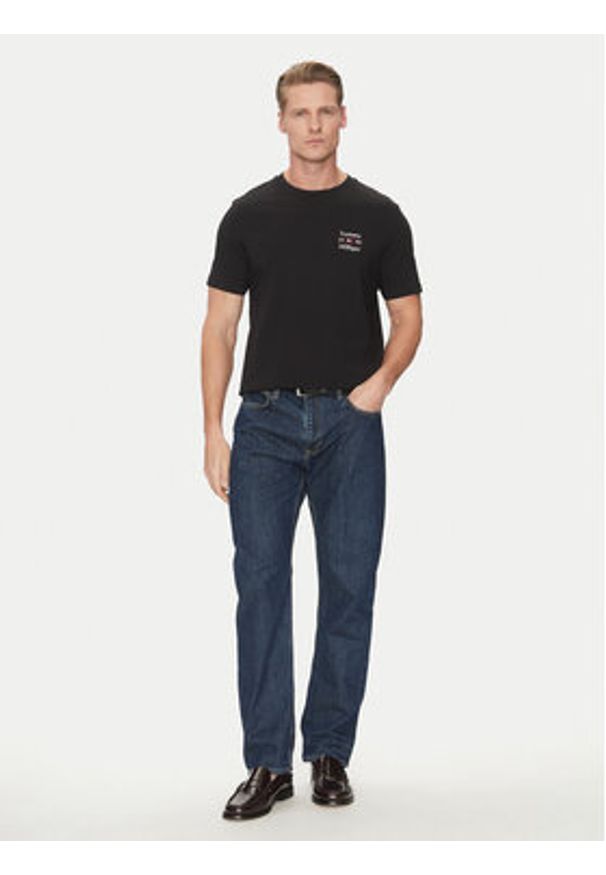 TOMMY HILFIGER - Tommy Hilfiger T-Shirt Stack MW0MW38622 Czarny Regular Fit. Kolor: czarny. Materiał: bawełna