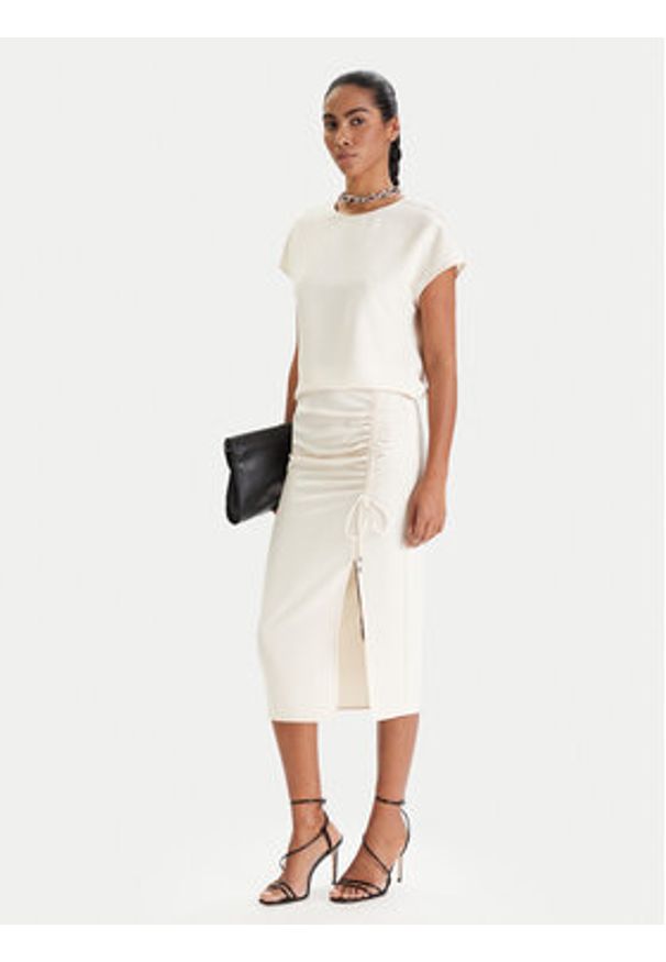 Patrizia Pepe Bluzka 8C0848/A701-W409 Écru Regular Fit. Kolor: kremowy. Materiał: syntetyk