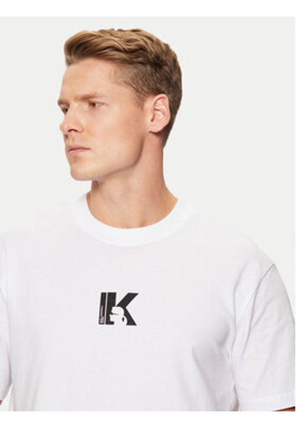 Karl Lagerfeld Jeans T-Shirt A1M17044 Biały Regular Fit. Kolor: biały. Materiał: bawełna
