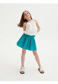 Reserved - Spódnica z lnem - turkusowy. Kolor: turkusowy. Materiał: len #1