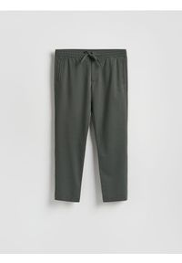 Reserved - Spodnie joggery - ciemnozielony. Kolor: zielony. Materiał: tkanina, wiskoza