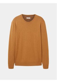 Tom Tailor Sweter 1027661 Brązowy Regular Fit. Kolor: brązowy. Materiał: bawełna