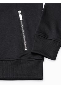 Ombre Clothing - Bluza męska rozpinana z kapturem B1074 - czarna - L. Typ kołnierza: kaptur. Kolor: czarny. Materiał: tkanina, bawełna, poliester #5