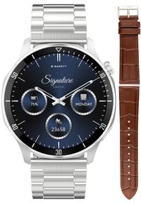 GARETT - Smartwatch Garett Smartwatch męski Garett 5904238485132 srebrny bransoleta. Rodzaj zegarka: smartwatch. Kolor: srebrny #1
