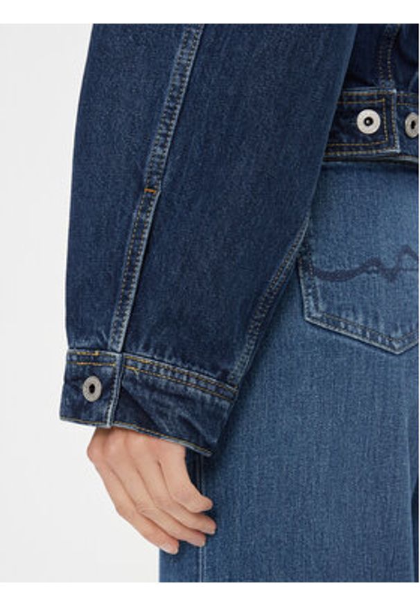 Pepe Jeans Kurtka jeansowa Turner Sparkle PL402328 Granatowy Relaxed Fit. Kolor: niebieski. Materiał: bawełna