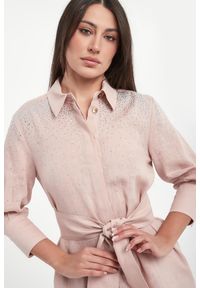 Marella Sport - Sukienka lniana szmizjerka Calle MARELLA SPORT. Materiał: len. Typ sukienki: szmizjerki, sportowe. Styl: sportowy #2