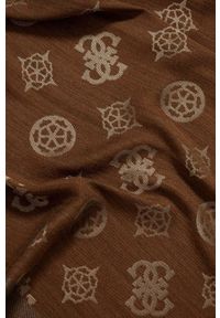 Guess chusta z domieszką wełny kolor brązowy wzorzysta. Kolor: brązowy. Materiał: wełna #3