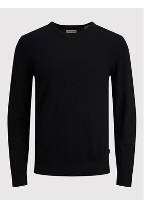 Jack & Jones - Jack&Jones Sweter Emil 12208365 Czarny Regular Fit. Kolor: czarny. Materiał: bawełna