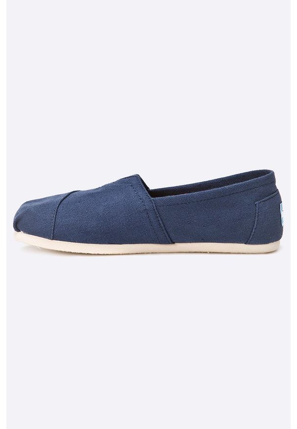Toms - Espadryle Canvas Classic. Kolor: niebieski. Materiał: materiał, skóra. Wzór: gładki