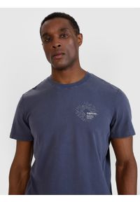 4f - 4F T-shirt regular z nadrukiem męski - szary S. Okazja: na co dzień. Kolor: szary. Materiał: bawełna, dzianina, jersey. Wzór: nadruk. Styl: klasyczny, casual, sportowy #2