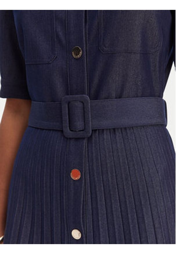 Fracomina Sukienka koszulowa FR26SD4003D470F9 Granatowy Regular Fit. Kolor: niebieski. Materiał: syntetyk. Typ sukienki: koszulowe