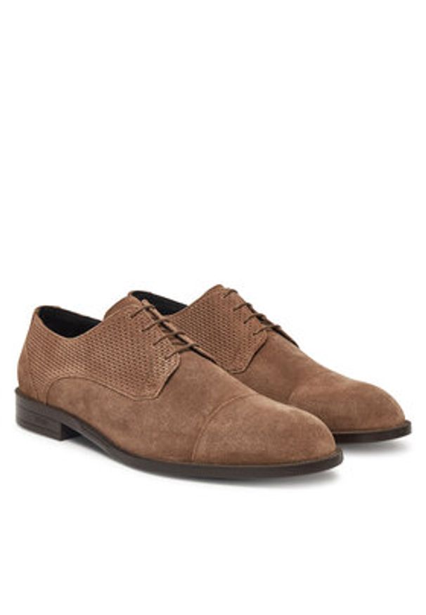 BOSS Półbuty Tayil 50541704 Beżowy. Kolor: beżowy. Materiał: skóra, zamsz