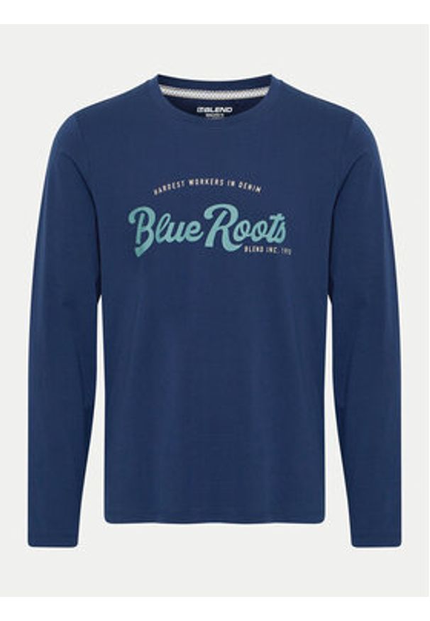 Blend Longsleeve 20717825 Granatowy Regular Fit. Kolor: niebieski. Materiał: bawełna. Długość rękawa: długi rękaw