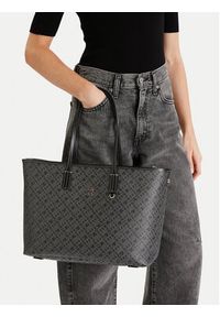 TOMMY HILFIGER - Tommy Hilfiger Torebka Th Monoplay AW0AW17696 Czarny. Kolor: czarny. Materiał: skórzane