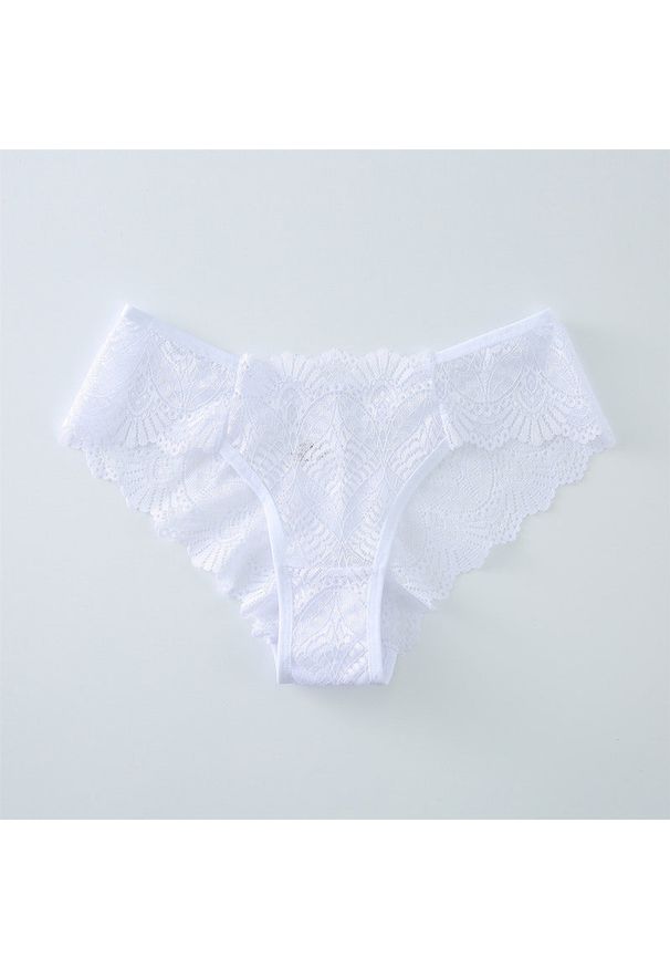 Intica - Figi bezszwowe z koronką na co dzień i specjalne okazje Levana. Kolor: biały. Materiał: koronka. Wzór: koronka