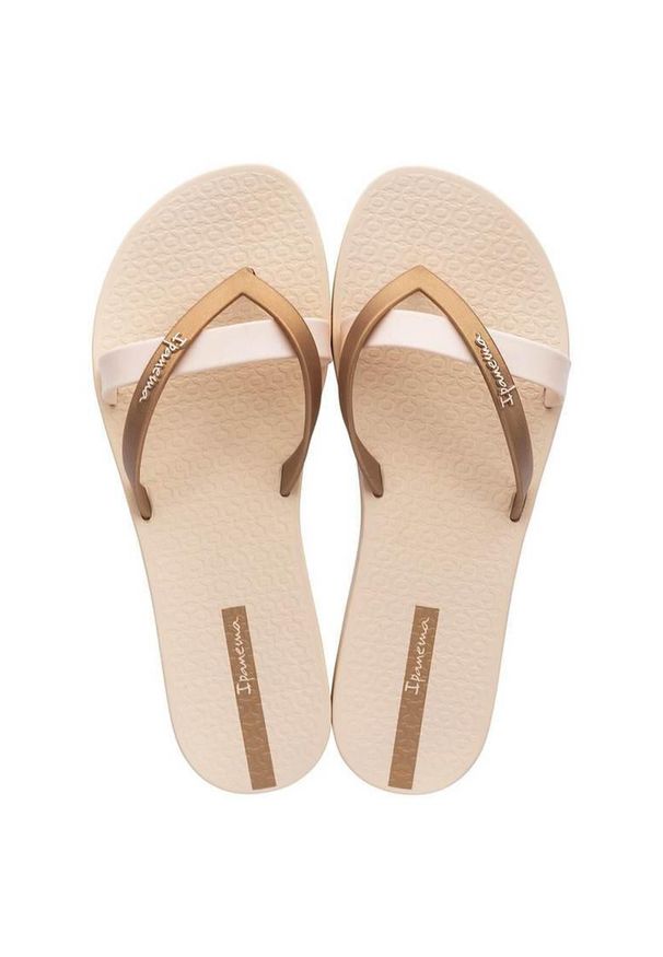 Japonki damskie Ipanema 81805AT158. Kolor: beżowy. Materiał: syntetyk, materiał, guma. Styl: sportowy