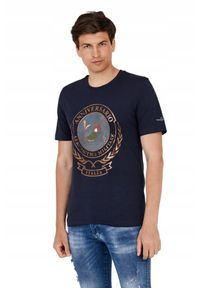 Aeronautica Militare - AERONAUTICA MILITARE Granatowy t-shirt męski. Kolor: niebieski. Długość rękawa: krótki rękaw. Długość: krótkie #5