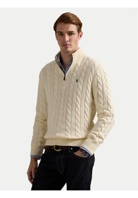 Polo Ralph Lauren Sweter 710810841015 Beżowy Regular Fit. Typ kołnierza: polo. Kolor: beżowy. Materiał: bawełna #1