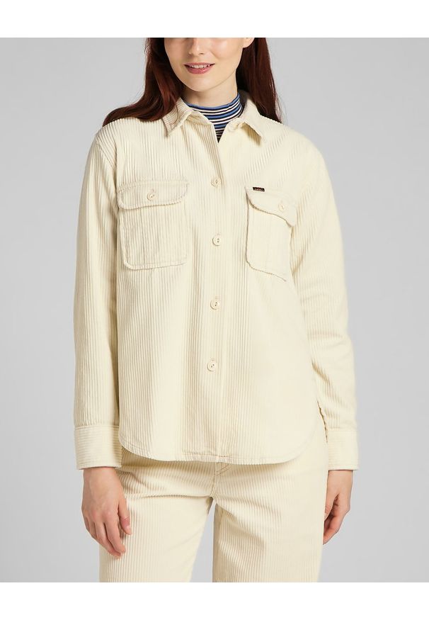 Lee - LEE OVERSHIRT DAMSKA KOSZULA DŁUGI RĘKAW SHARK TOOTH L54IQU79. Długość rękawa: długi rękaw. Długość: długie