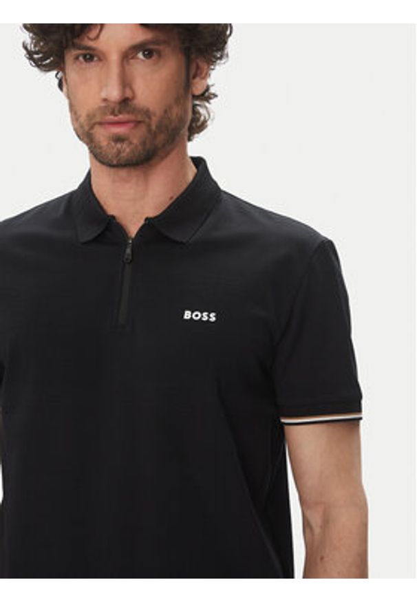 BOSS Polo Philix Pima 50538177 Czarny Regular Fit. Typ kołnierza: polo. Kolor: czarny. Materiał: bawełna