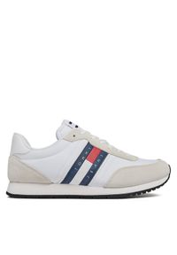 Tommy Jeans Sneakersy Tjm Runner Casual Ess EM0EM01351 Biały. Okazja: na co dzień. Kolor: biały. Materiał: materiał