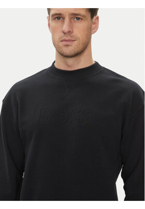 BOSS Bluza David Sweatshirt 50540505 Czarny Relaxed Fit. Kolor: czarny. Materiał: bawełna