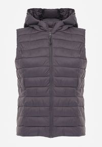 Renee - Szara Przejściowa Kamizelka z Pikowaniem i Kapturem Neatwenna. Okazja: na co dzień. Typ kołnierza: kaptur. Kolor: szary. Materiał: jeans. Styl: casual, elegancki, sportowy #5