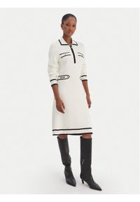 Liu Jo Sport Sukienka dzianinowa TF5251 MS59L Écru Regular Fit. Materiał: syntetyk. Typ sukienki: sportowe. Styl: sportowy #1