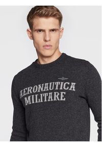 Aeronautica Militare Sweter 222MA1418L417 Szary Regular Fit. Kolor: szary. Materiał: wełna