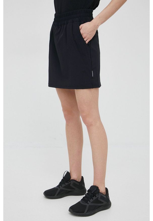 columbia - Columbia spódnica kolor czarny mini prosta. Kolor: czarny. Materiał: tkanina, skóra, materiał