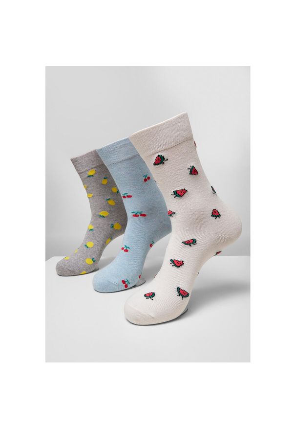 Pakiet 3 skarpet Urban Classics recycled yarn fruit. Kolor: szary, biały, wielokolorowy