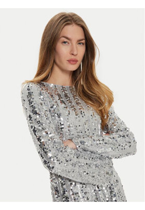 Vero Moda Sukienka koktajlowa Efa 10321447 Srebrny Regular Fit. Kolor: srebrny. Materiał: syntetyk. Styl: wizytowy