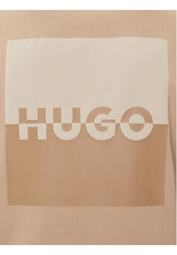 Hugo - HUGO T-Shirt Dusplito 50542816 Beżowy Relaxed Fit. Kolor: beżowy. Materiał: bawełna