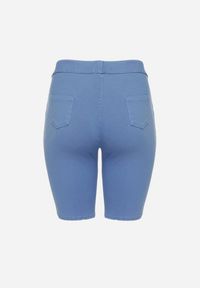 Born2be - Niebieskie Szorty Kolarki z Bawełną i Wiązaniem Kollunea. Okazja: na co dzień. Kolor: niebieski. Materiał: bawełna. Sezon: lato, wiosna. Styl: casual #7