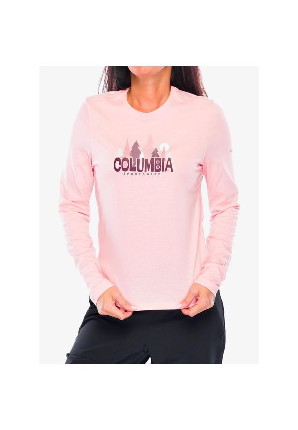 columbia - Bluzka damska z długim rękawem Columbia Ruby Springs Graphic. Kolor: różowy. Długość rękawa: długi rękaw. Długość: długie