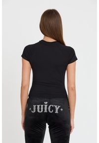 Juicy Couture - JUICY COUTURE Czarny t-shirt Retroshrunken Tee. Kolor: czarny